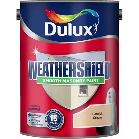 Weathershield Smooth Masonry Paint 5 Litre Cornish Cream Dulux