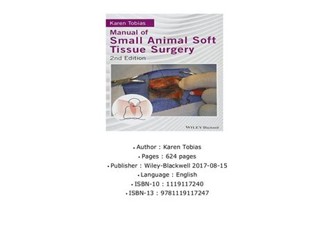 T Ideas Manual Of Small Animal Soft Tissue Surgery By Karen Tobias