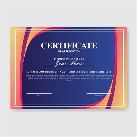 Creative Certificate Of Appreciation Award Template 5321816 Vector Art