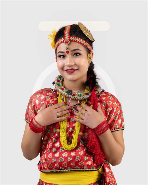 Classic Nepali Look Portrait Of A Cute Nepali Girl With Red Tika And Red Lipstick Photos Nepal