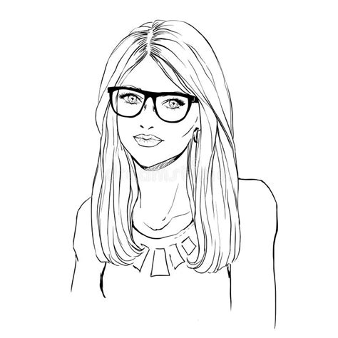 Anime Girl With Glasses Coloring Page