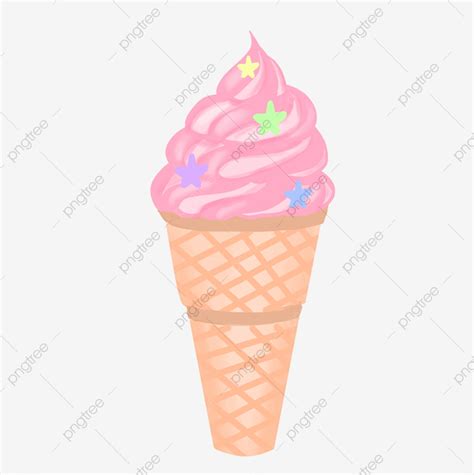 Ice Cream Cones White Transparent Delicious Ice Cream Cone Sweet Tube Delicious Strawberry
