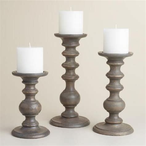 When a candle goes up in a time period, it is colored green and if it goes down, it is colored red. Gray Wood Pillar Candleholder - Large by World Market ...
