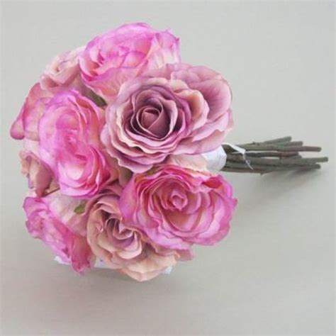 Antique Rose Bouquet Pink 40cm Artificial Flowers