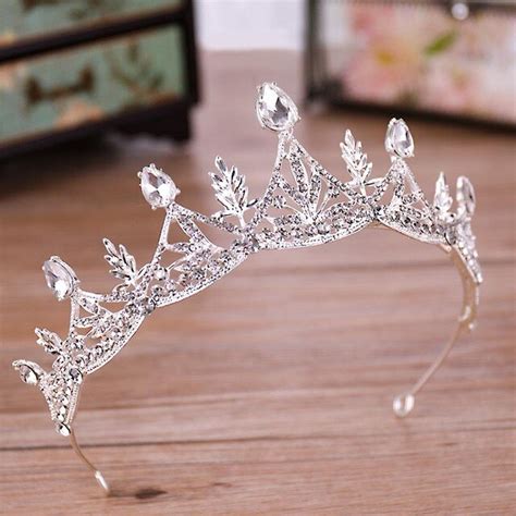 Delicate Silver Tiaras And Crowns For Bride Leaf Floral Crown Wedding