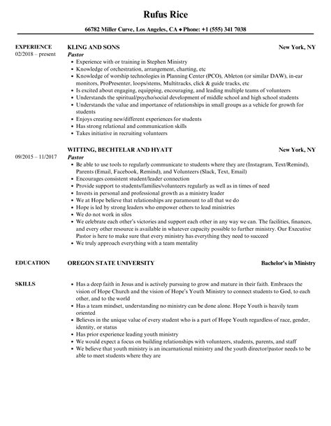 Pastoral Resume Template