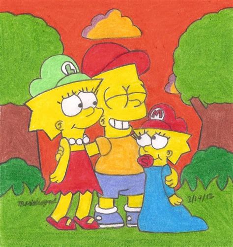 Aw I Love That Picture Of Bart With His Two Sisters Lisa And
