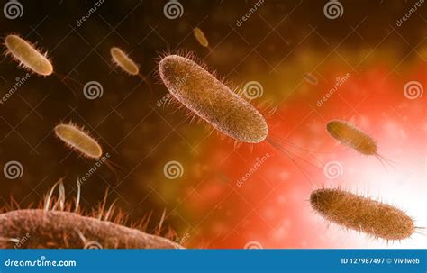 D Microscopic Bacteria Isolated Bacterium Microorganism Virus Microbe Germ Royalty Free