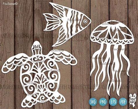 Download Turtle Mandala Svg, Boho Jellyfish svg, Vector Fish Svg ...