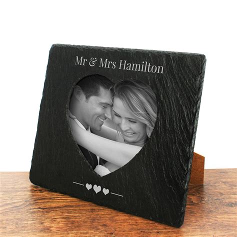 Cheap frame, buy quality home & garden directly from china suppliers:personalized photo frame custom photo frame with light, girlfriend gift mother gift wife gift wedding decor enjoy free shipping worldwide! Personalised Romantic Slate Photo Frame | Love My Gifts