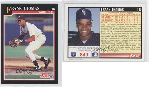 I compiled a list of the top 20 frank thomas baseball cards to invest in today. 1991 Score #840 Frank Thomas Chicago White Sox Baseball ...