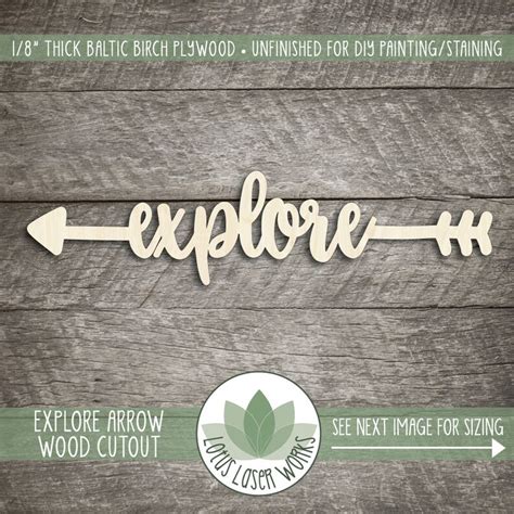 Explore Arrow Wood Word Sign Word Wall Decor Wooden Explore Etsy