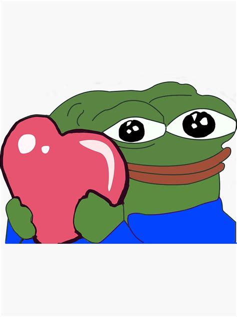 Peepo Heart Pepe Love Sticker For Sale By Thundersome Redbubble