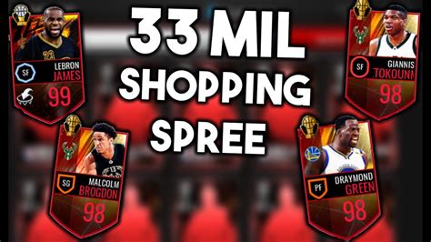 33 Mil Shopping Spree My First 99 Ovr Lineup Nba Live Mobile Youtube