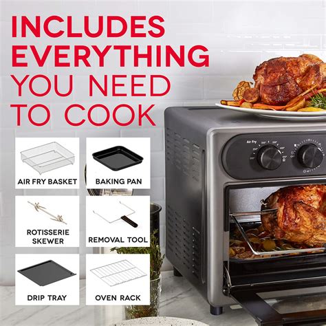Dash Chef Series 7 In 1 Convection Toaster Oven Cooker Rotisserie