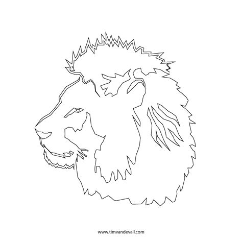 4 Best Images Of Lion Outline Template Printable Lion Stencils