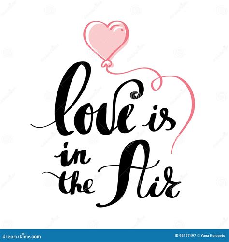 Love Is In The Air Phrase For Valentine S Day Stock Illustration