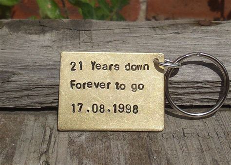 Looking for great gifts for your husband? 21st Wedding anniversary Keyring PERSONALISED DATE Husband ...