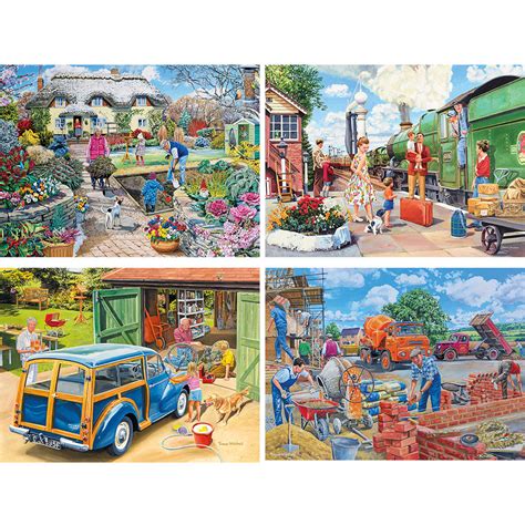 Set Of 4 Trevor Mitchell 1000 Piece Jigsaw Puzzles Bits And Pieces
