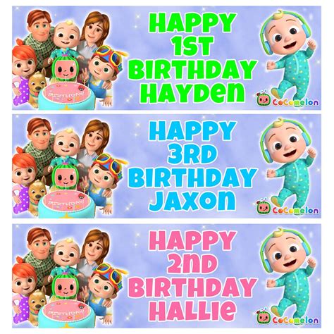 Cocomelon Personalised Birthday Banner Cocomelon Etsy Uk
