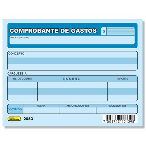 Comprobante De Gastos B 2053 Printaform Empresa Mexicana De