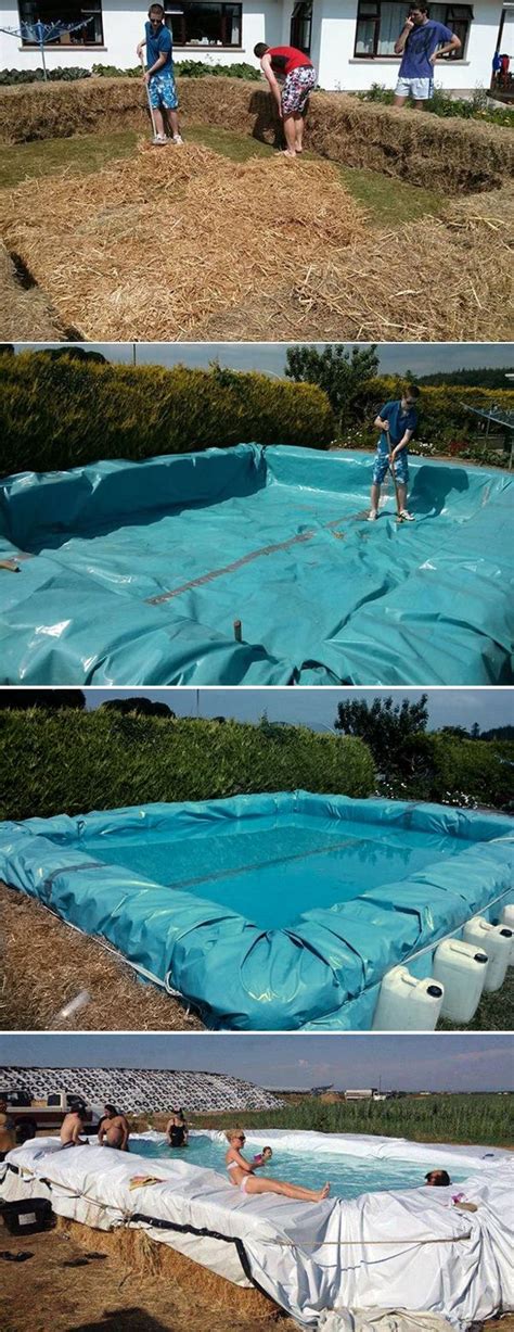 Build Your Own Swimming Pool From Bales Of Hay Summer Diy Building A