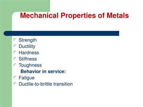 Ppt Mechanical Properties Of Metals Powerpoint Presentation Free
