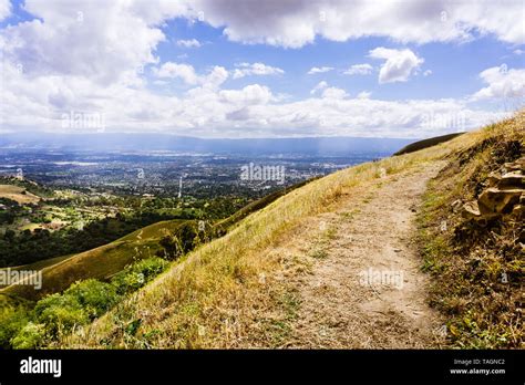 Hiking trail through the hills of south San Francisco bay area, San