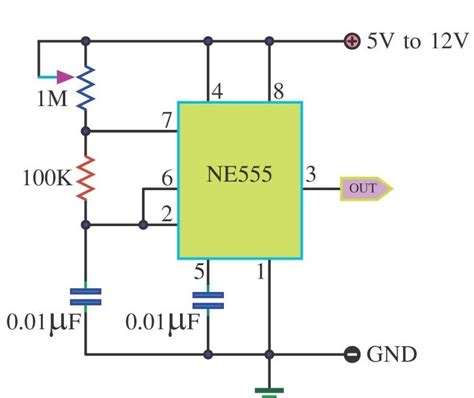 555 Timer Circuit Function Generator Circuit Diagram