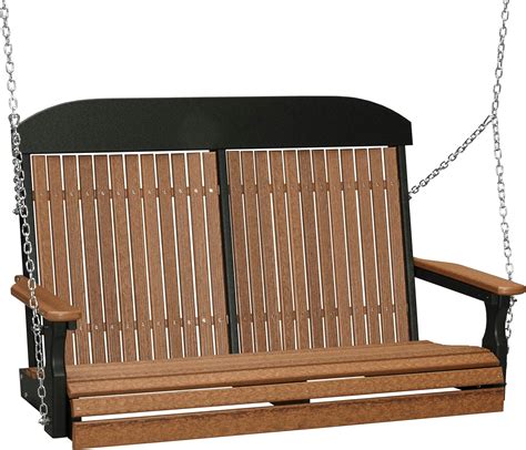 Luxcraft 4 Poly High Back Classic Porch Swing Made With Recycled Plastics Made