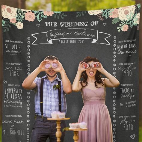 Custom Wedding Photo Booth Chalkboard Wedding Photo Booth Backdrop