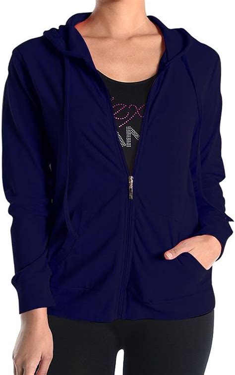 Eag Womens Lightweight Cotton Zip Up Hoodie At Amazon Womens Clothing