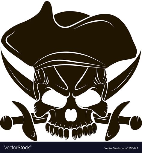 Pirate Skull And Swords Royalty Free Vector Image