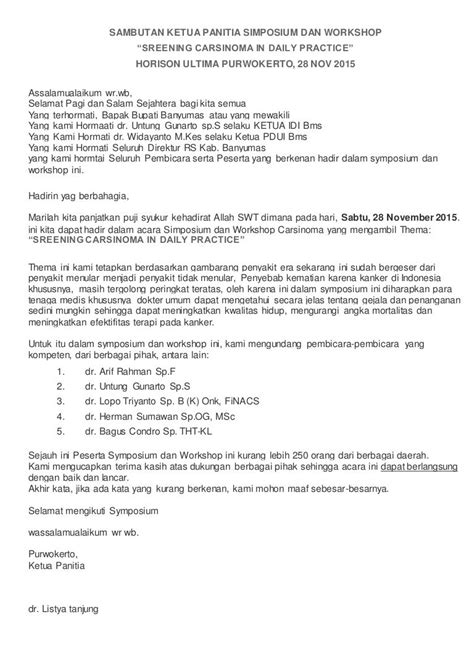 Teks Kata Sambutan Ketua Panitia - filtrujillo.com