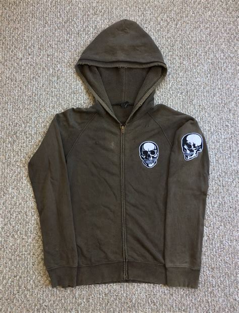 number n ine ss04 skull zip hoodie grailed