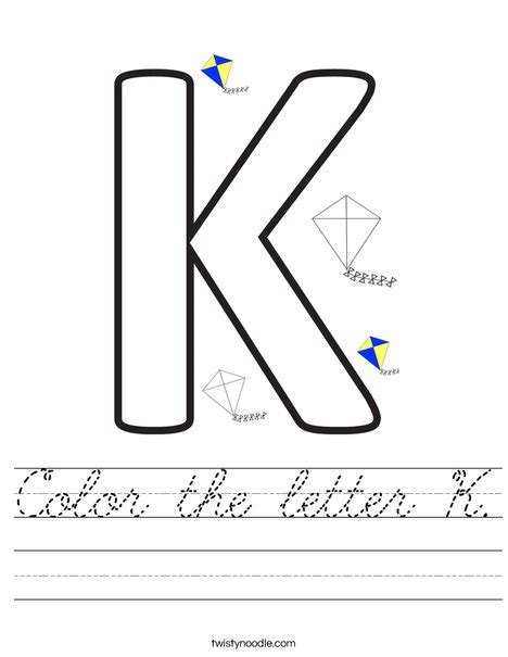 Free Printable Letter K Handwriting Worksheet Supplyme Letter K