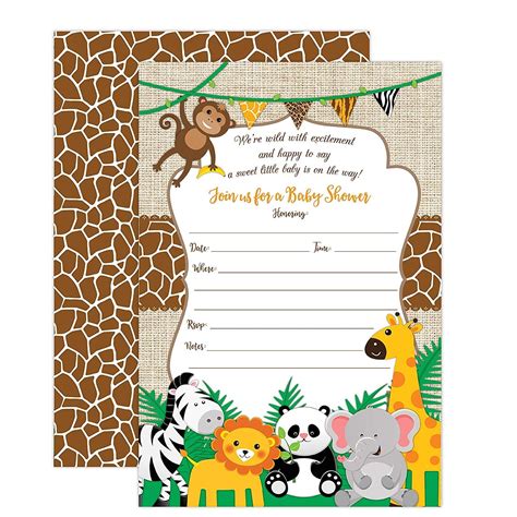 Jungle Safari Baby Shower Invitations Safari Animal Invitation 20