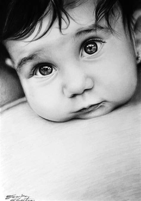 Pin By Corina Olosutean On Children And Babies D Baby Face Drawing Baby Sketch Charcoal Art