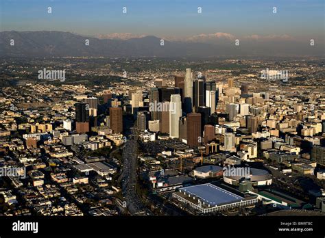 Aerial View Above Downtown Los Angeles California Stock Photo Alamy