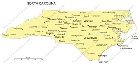 3400x1588 / 3,45 mb go to map. North Carolina PowerPoint Map - Major Cities