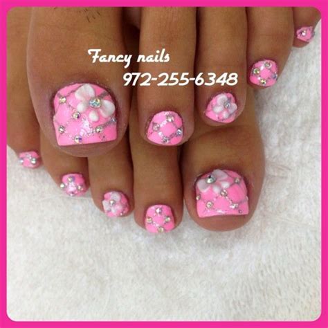 Pretty Pink Bling Toe Nails Toe Nails Nail Art Nail Art Designs