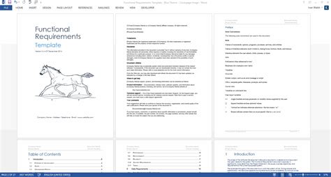 Functional Requirements Specification Ms Word And Excel Template