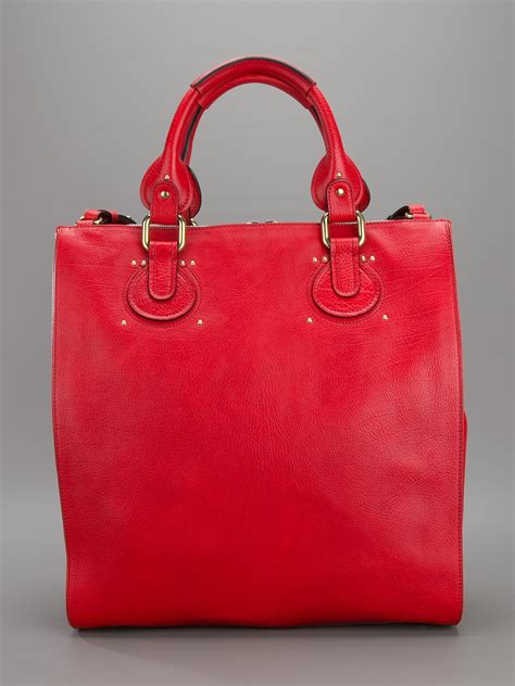 Chloé Large Aurore Tote In Red Lyst