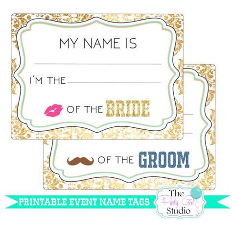 What we will see in this gallery. Printable Name Tags/Event/Baby Shower/Guest by ThePartyGirlStudio | Engagement party wedding ...