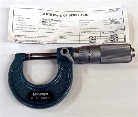 Mitutoyo 0 1 X 0001 Grad Series 103 Outside Micrometer Wfriction