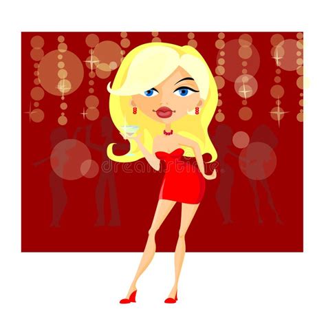 Beautiful Girl At Party Vector Stock Vector Illustration Of Silhouette Martinis 21477055