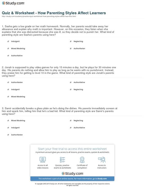 Parenting Skills Worksheets | db-excel.com