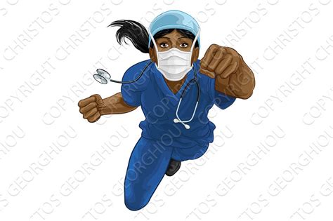 Nurse Doctor Woman Super Hero Healthcare Illustrations ~ Creative Market