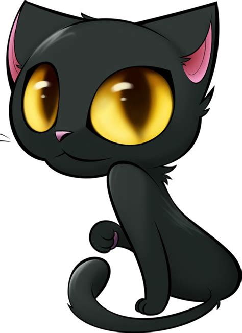 Black cat cartoon, Black cat art, Cartoon cat