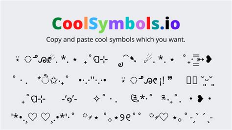 Aesthetic Symbols Copy And Paste ╰┈ ̗̀ ˏˋ°•⁀